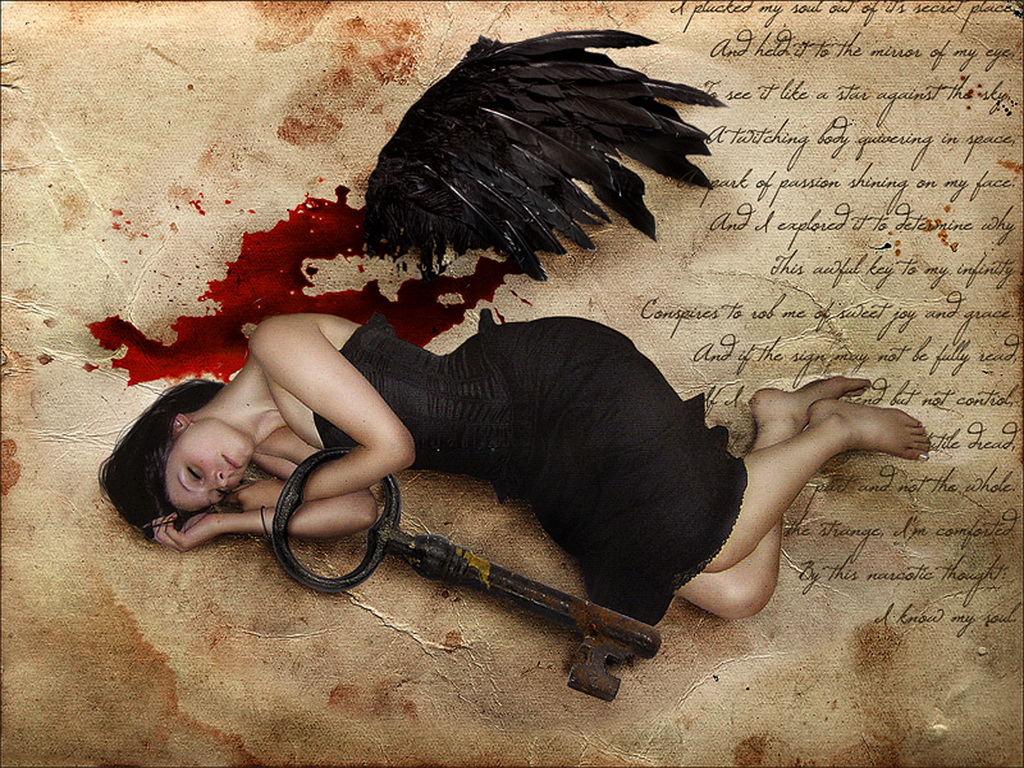 Fallen angel - Wallpaper for phone and desktop - 1122329.